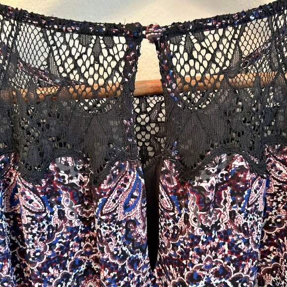 Joie Amedeo Silk Blouson Paisley Dress with Shirred Waist and Lace Yoke Size XS - Picture 10 of 14